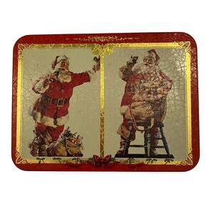 Vintage 1993 Coca Cola Christmas Santa Playing Cards In Tin
